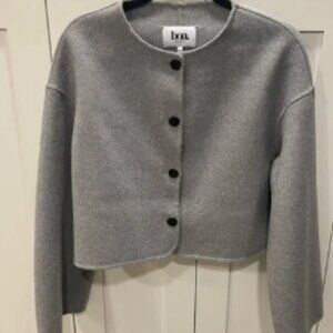 Because Of Alice Grey Wool Sweater/Jacket with Matching Scarf size Medium
